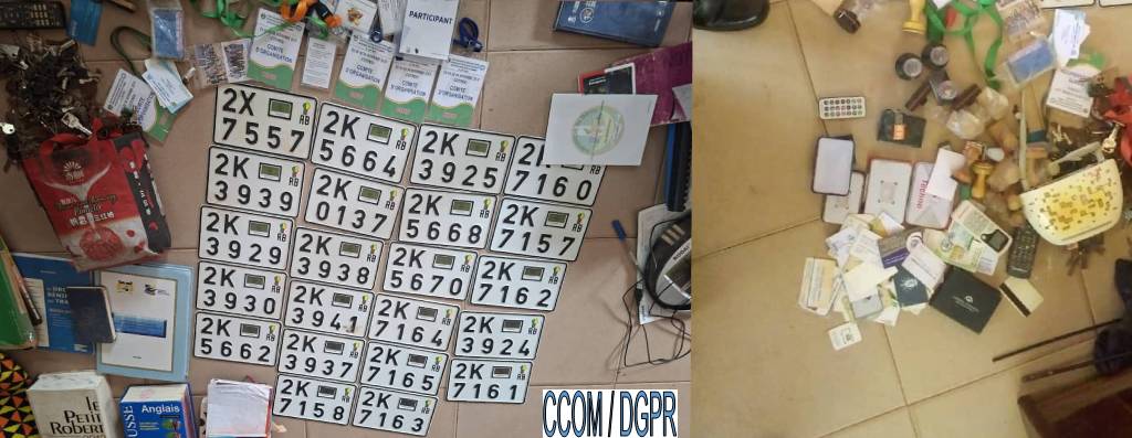 Zone frontalière d’Aglogbè : Saisine de 22 plaques d’immatriculation et 30 cartes grises.