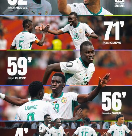 Le Sénégal entre dans l’histoire de la Coupe du Monde avec cinq buts
