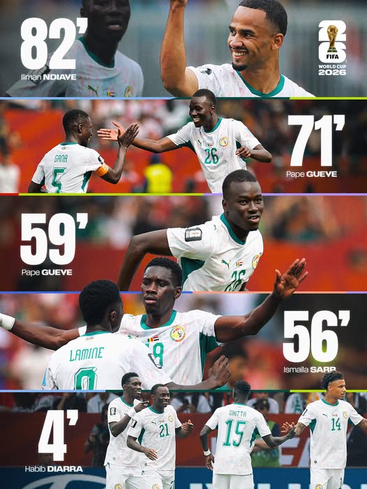Le Sénégal entre dans l’histoire de la Coupe du Monde avec cinq buts