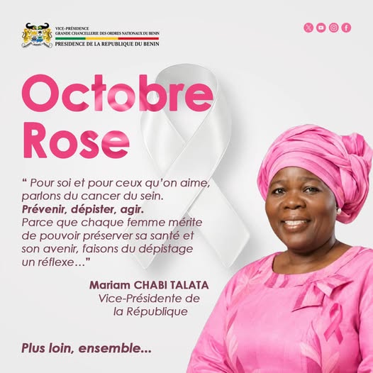 Octobre Rose : Mariam Chabi Talata appelle au dépistage du cancer du sein